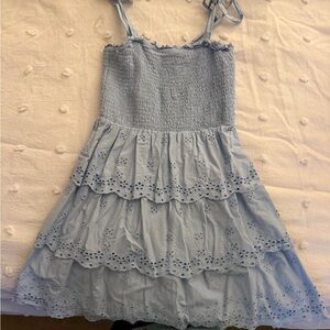 American Eagle Outfitters Light Blue Tiered Dress